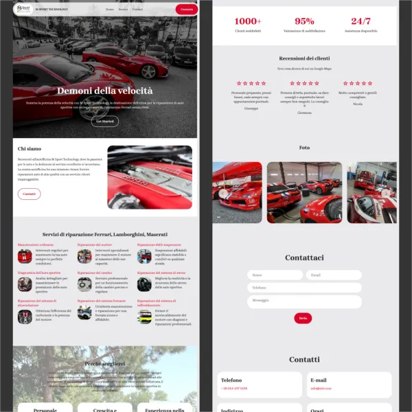 Officina meccanica – Vicenza. Realizziamo siti web per officine e carrozzerie a Vicenza e in tutta la provincia: schede servizio dettagliate, integrazione Google Business Profile, prenotazione via WhatsApp. PageSpeed mobile: 96